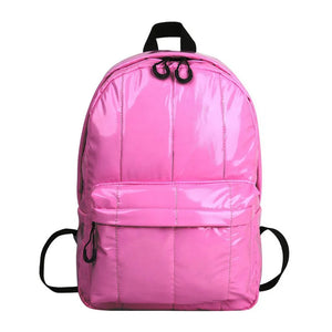 Glossy Female Backpack Casual Space Women's Bag