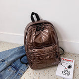 Glossy Female Backpack Casual Space Women's Bag