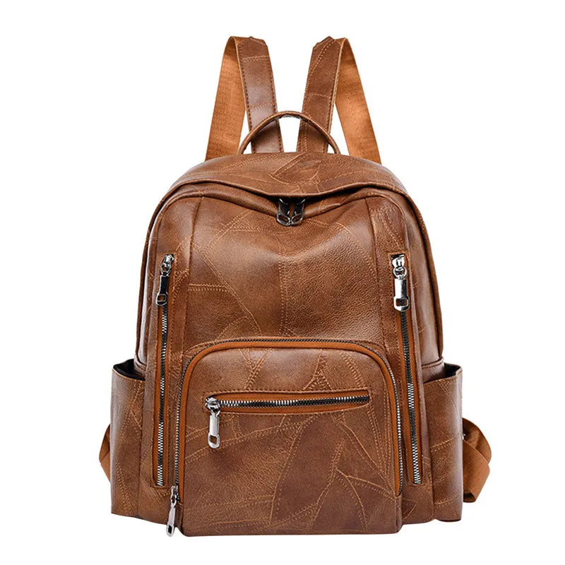 Leather Backpack High Female Shoulder Bag Casual Backpack Purse School