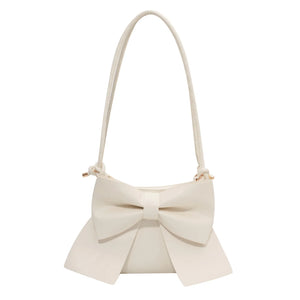 Solid Bowknot Handbag Underarm Tote Bag for Women