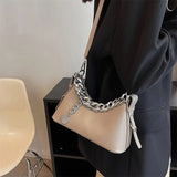 Women's Brown Shoulder Bag Chain Armpit Clutch