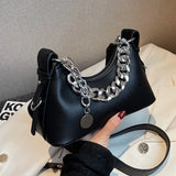 Women's Brown Shoulder Bag Chain Armpit Clutch