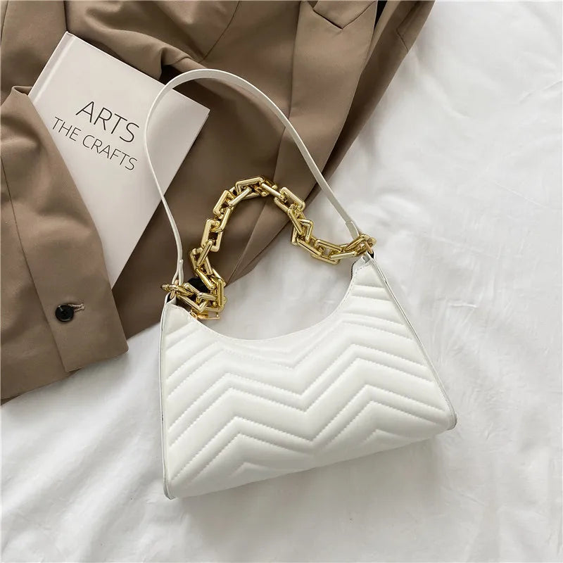 Embossed Leather Chain Shoulder Bag Women Bags Bolsa Feminina