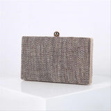 Striped Evening Clutch Bag with Chain Wedding Party Shoulder Bag