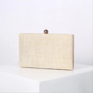 Striped Evening Clutch Bag with Chain Wedding Party Shoulder Bag