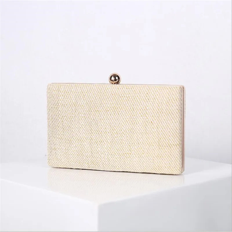 Striped Evening Clutch Bag with Chain Wedding Party Shoulder Bag