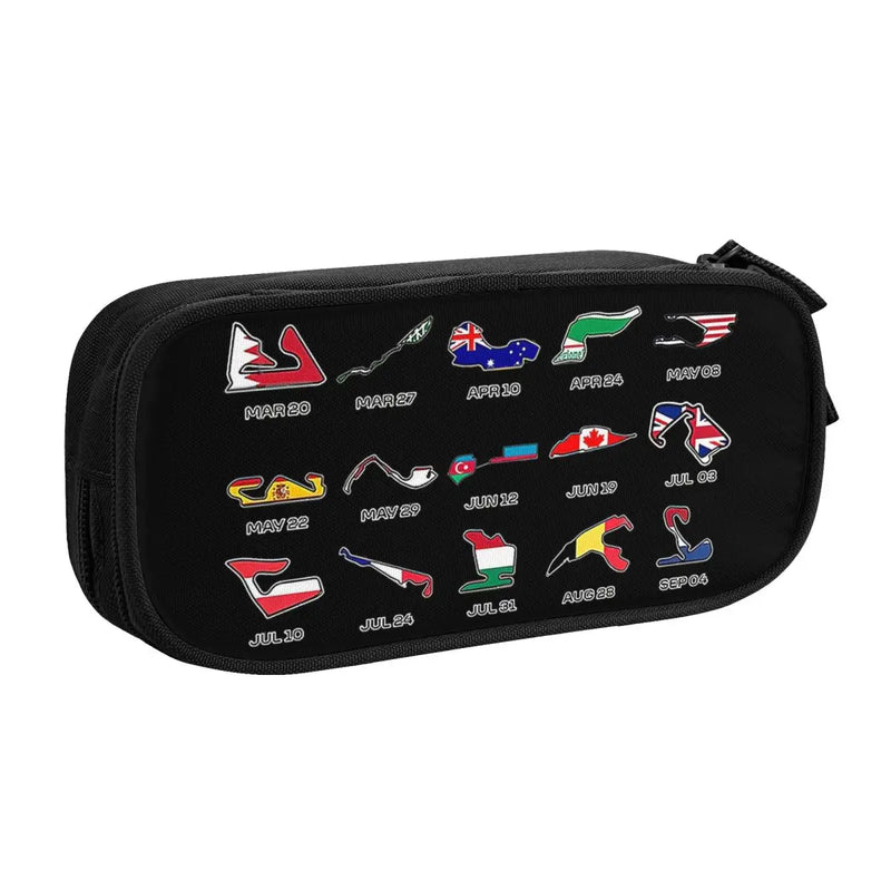 F1 Calendar Pen Box Student School Anime Zipper Pen Bag