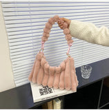 Wool Fur Shoulder Bags Winter Handbags Totes 5 Colors