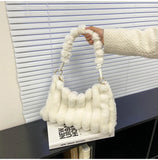 Wool Fur Shoulder Bags Winter Handbags Totes 5 Colors