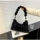 Wool Fur Shoulder Bags Winter Handbags Totes 5 Colors