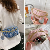 Fall Women's Chest Bag PU Leather Paneled Canvas Shoulder Bag Handbag Fanny Pack