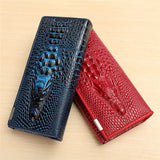 3D Crocodile Grain Women Long Wallets Embossed Female Wallet Clutch Purses