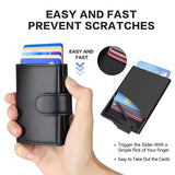 RFID Blocking Trifold Smart Men Wallets Leather Slim with Coin Pocket