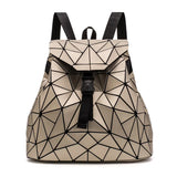 Reflective Geometric Backpack School Travel Holographic Bag Women