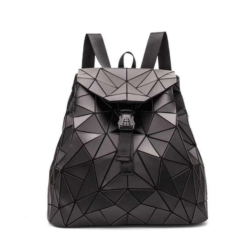 Reflective Geometric Backpack School Travel Holographic Bag Women