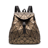 Reflective Geometric Backpack School Travel Holographic Bag Women