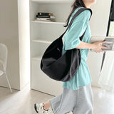 Nylon Canvas Haversack School Backpack Large Messenger Bag For Women