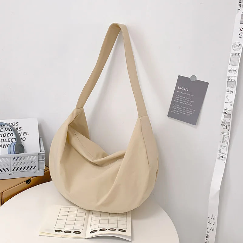 Nylon Canvas Haversack School Backpack Large Messenger Bag For Women