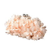 Champagne Floral Evening Bag for Women, Bridal Flower Solid Party Shoulder Bag