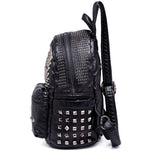 Rivet High Soft PU Women Backpack School Bag Casual Daily Backpack