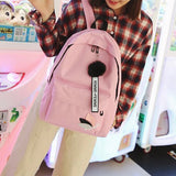 Canvas Backpack 19inch Female Schoolbag Student Girls Travel Rucksack