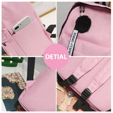 Canvas Backpack 19inch Female Schoolbag Student Girls Travel Rucksack