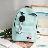 Canvas Backpack 19inch Female Schoolbag Student Bookbag Girls Travel Rucksack