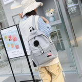Canvas Backpack 19in Female Schoolbag Student Bookbag Rucksack