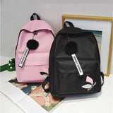 Canvas Backpack 19inch Female Schoolbag Student Bookbag Girls Travel Rucksack