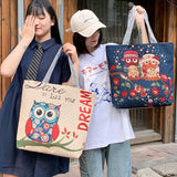 Canvas Shoulder Bag Large Capacity Tote Purse for Women