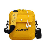 Canvas Small Square Handbag Earphone Crossbody Bag