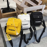 Canvas Small Square Handbag Earphone Crossbody Bag