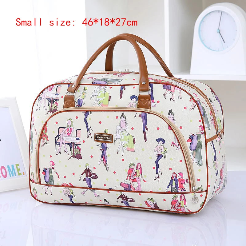 Cartoon Print Travel Bags for Women Large Men Weekend Duffle Bag