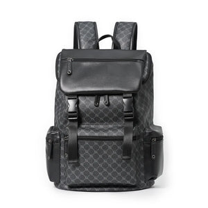 Casual Leather Backpack Men Large Travel Work Daily Backbag Laptop Back Pack