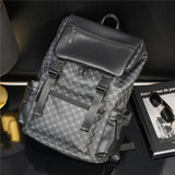 Casual Leather Backpack Men Large Travel Work Daily Backbag Laptop Back Pack