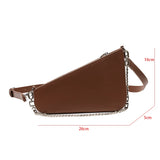 Chain Shoulder Purse Solid PU Leather Women's Personality Handbag