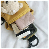 Canvas Tote Bag Solid Youth Casual Messenger Phone Bag Pocket