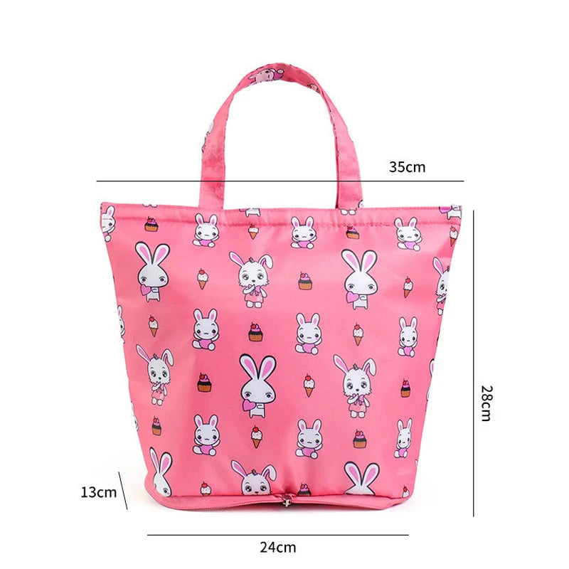 Portable Insulated Canvas Lunch Bag Thermal Food Picnic Tote Cooler Bag