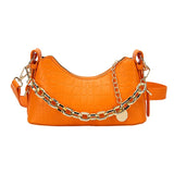 Crocodile Pattern Women Shoulder Bag Black