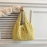 Pleated Casual Tote Large Capacity Top Handle Shoulder Bag