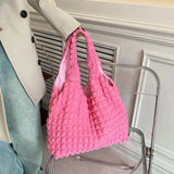 Pleated Casual Tote Large Capacity Top Handle Shoulder Bag