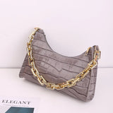 Retro Casual Women Totes Shoulder Bags Female PU Leather Solid Chain Handbag