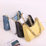 Retro Casual Women Totes Shoulder Bags Female PU Leather Solid Chain Handbag
