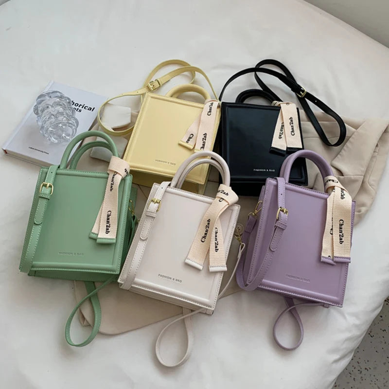 Women's Small Tote Bag Candy Leather Shoulder Handbag