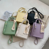 Women's Small Tote Bag Candy Leather Shoulder Handbag