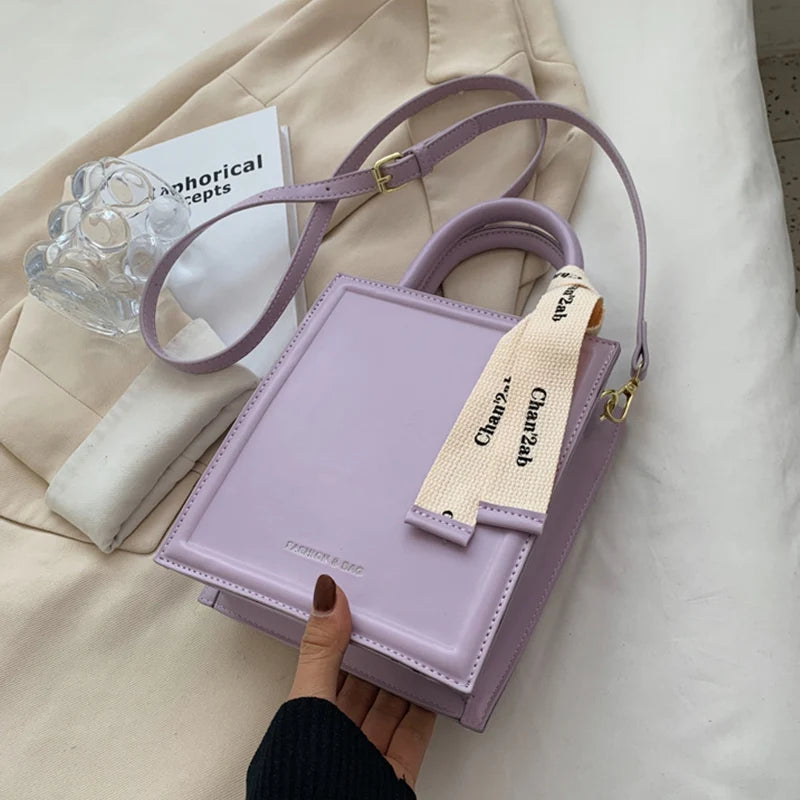 Women's Small Tote Bag Candy Leather Shoulder Handbag