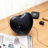Elegant Heart Handbags for Women Wedding Evening Bag Clutch