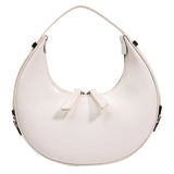 Half Moon Shape Women Bag Leather Clutch Purse Vintage Handbag
