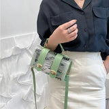 Women's Transparent Graffiti PVC Shoulder Square Sling Bag