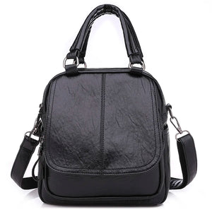 High Women Backpacks Function Leather Ladies Chains Small Backpack